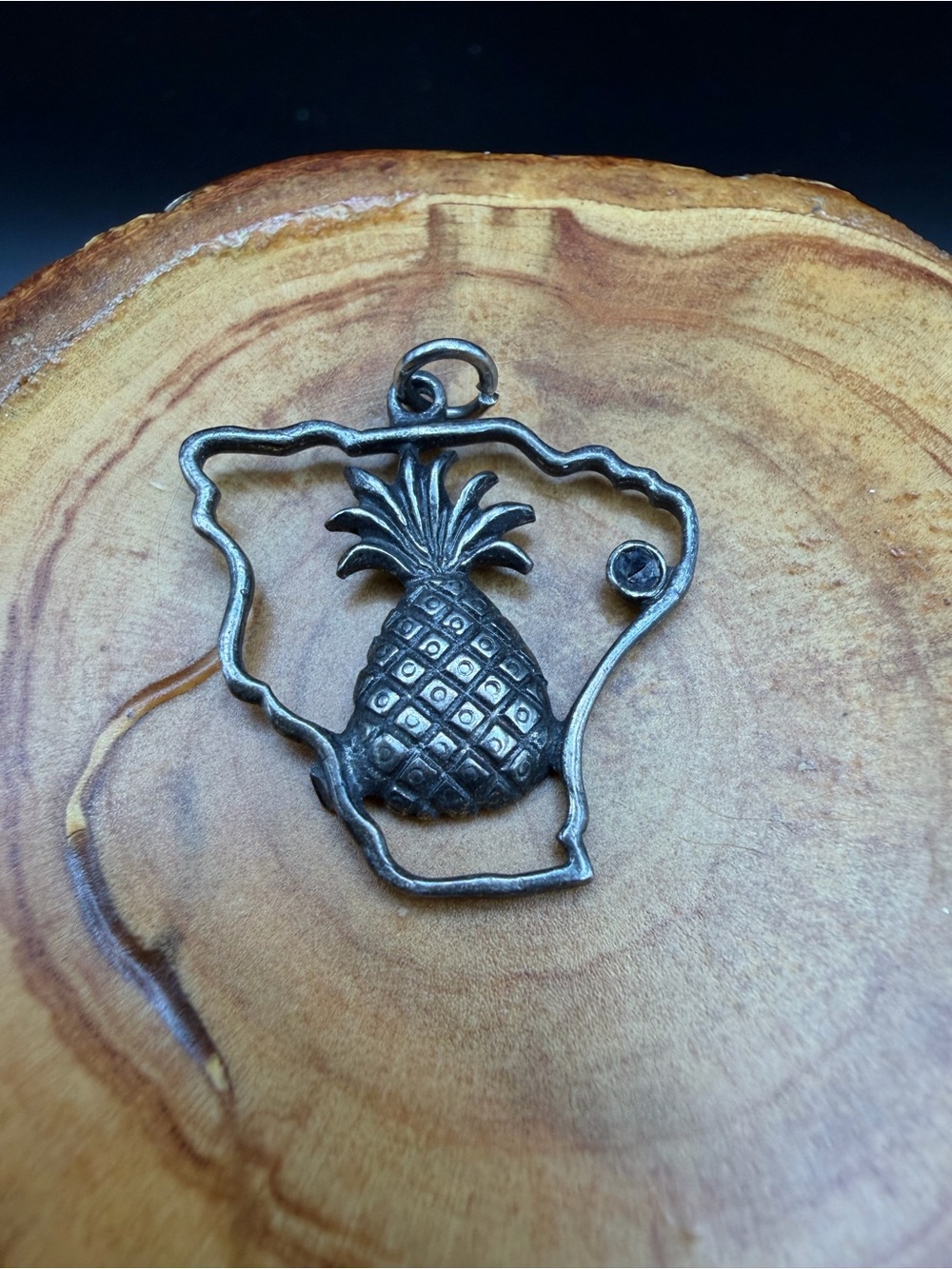 Vintage Sterling Silver Hawaii Pineapple Pendant/ Charm